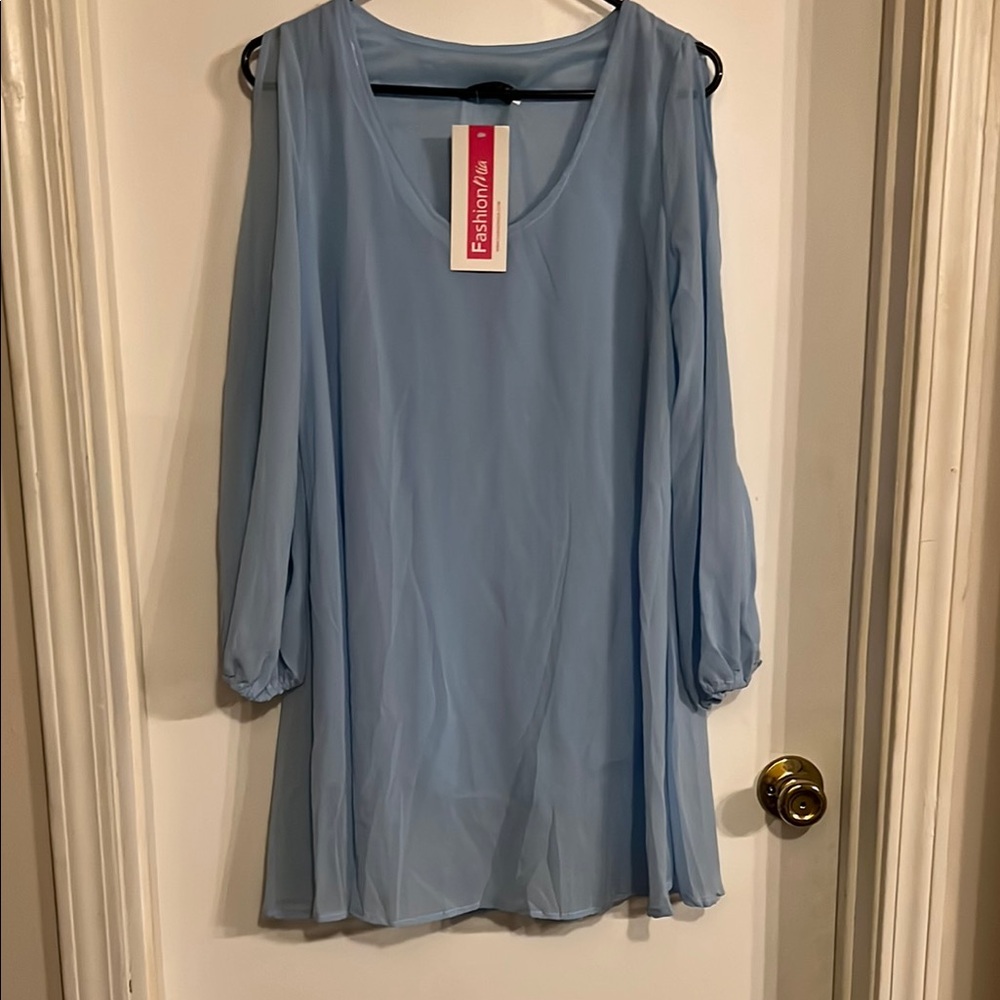 NWT Blue Sleeveless Scoop Neck Dress🌺Fridays event price